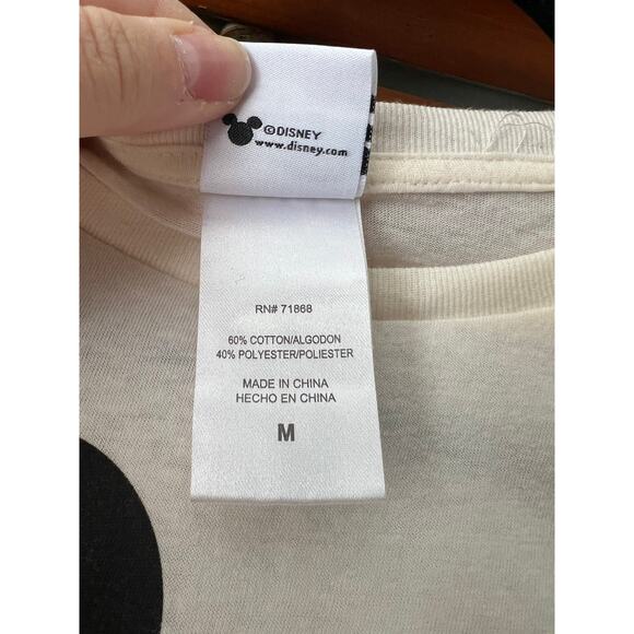 Disney Women's Mickey Mouse Graphic T-Shirt Short Sleeve Cream Size Medium - Picture 6 of 8
